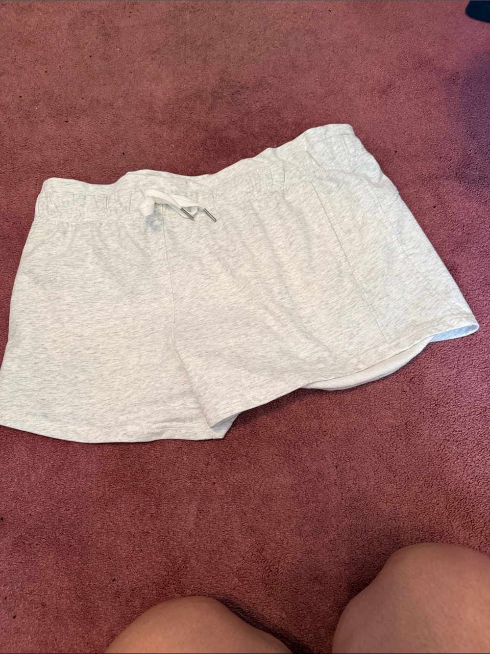 Women's Light Gray Drawstring Lounge Shorts